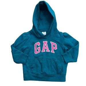 GAP Kids Turquoise and Pink Hoodie Size 2 Years